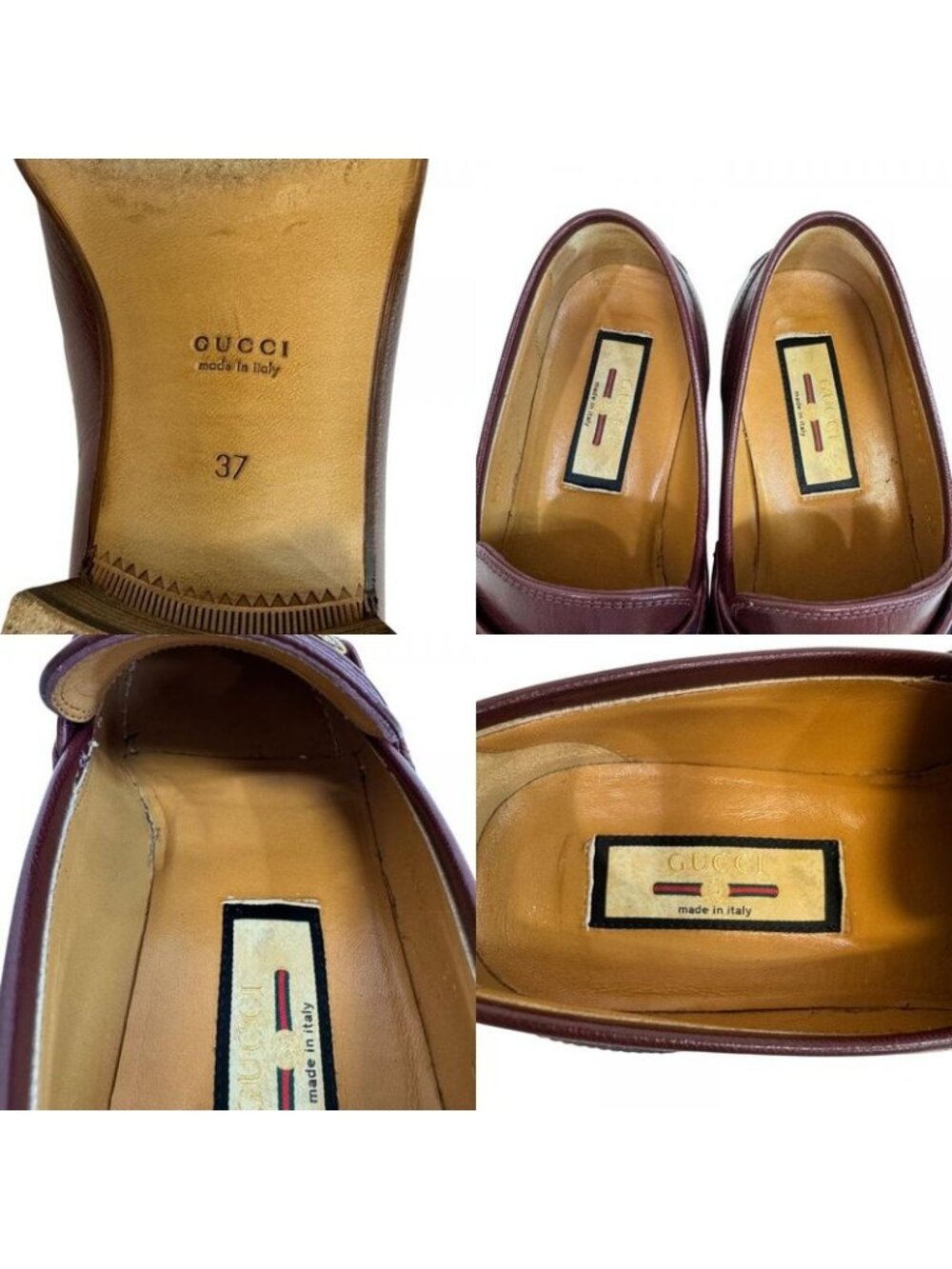 Gucci Horsebit Loafers Leather Red Wine - Picture 8 of 8